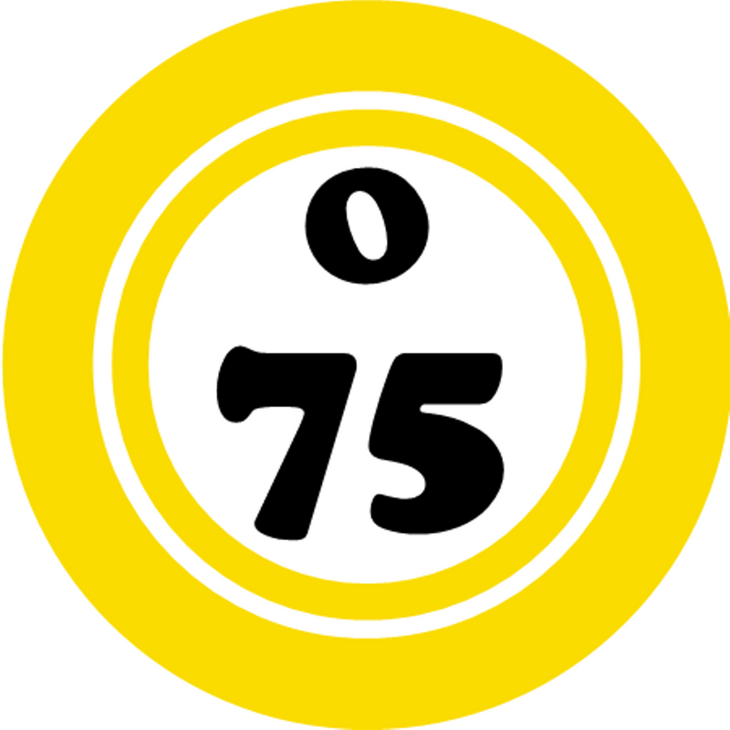 O 75 O75 Bingo Ball 3 Pack Circle Stickers 3" x 3" Hobby Number