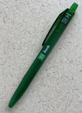 L@@K!  TD Bank Ball Point Pen Green Semi-Translucent Click Ballpoint Pen
