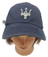 Maserati Sports Race Car Cap with Trident Logo, Navy Blue Hat, adjustable strap