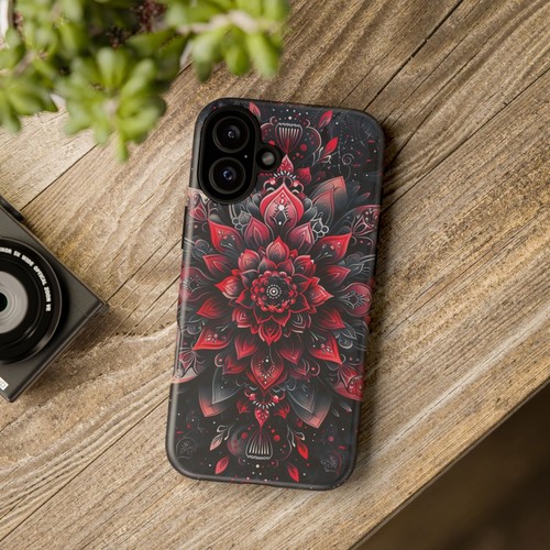 Red Mandala Lotus Floral - Phone Ink Cover Case for iPhone, Galaxy, Pixel - 第 29/281 張圖片