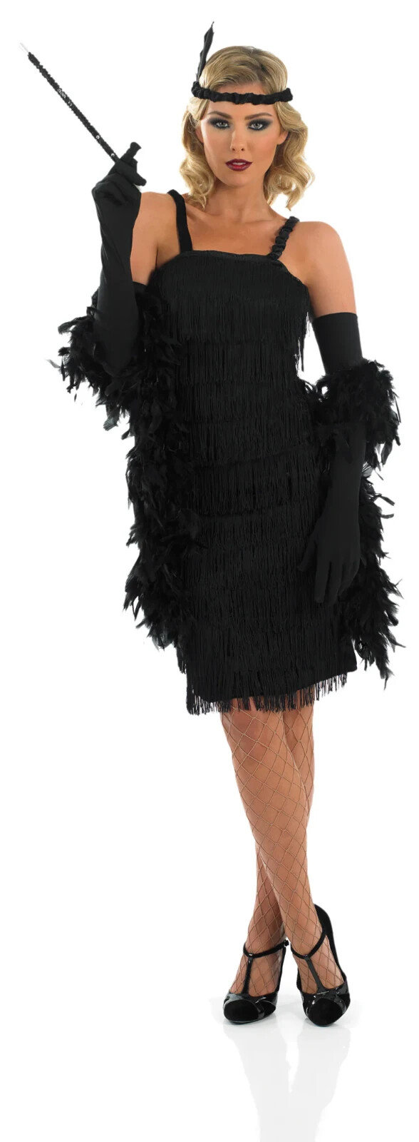 Ladies Black Flapper Dress 1920s
