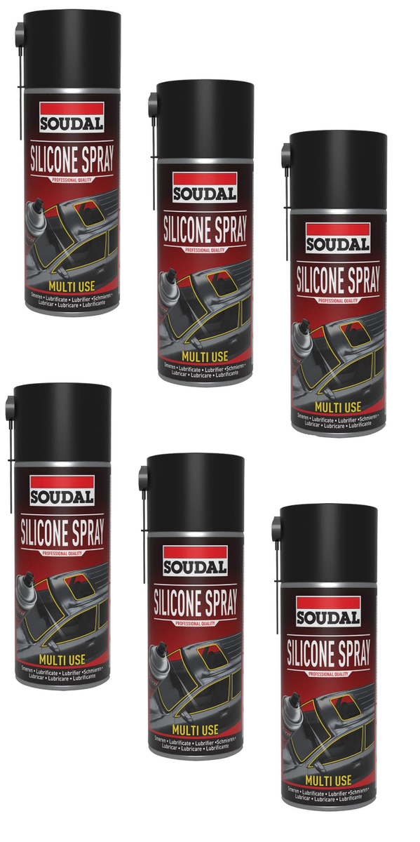 6x Silikonspray Soudal Schmiermittel Gleitmittel 400 Silicon Spray  Trennmittel