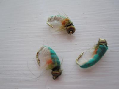 1 DZ D16-1 BEAD HEAD CZECH MATE SPARKLE & ORANGE (SIZES), NYMPHS *TOPS*