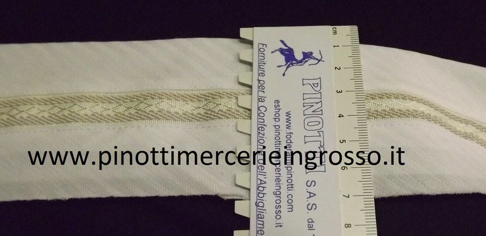 PINOTTI CINTURA PREFORMATA SARTORIALE INTERNO PANTALONI BIANCO+GOMMINO ANTISCIVOLO- CM 7