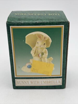 Jade Collection Bunny Figurine Bunny With Umbrella World Bazaars 84355