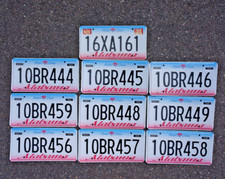 LOT OF 10 - Colorful ALABAMA License Plates - Nice Quality Plate Tags