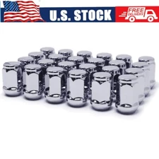 Set of 20 1/2" Lug Nuts Chrome Acorn Bulge Wheel Nut Closed End Lugnuts 1/2x20