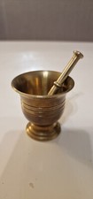 Vintage Messing M&ouml;rser mit St&ouml;&szlig;el, Pistill M&ouml;rser aus Messing