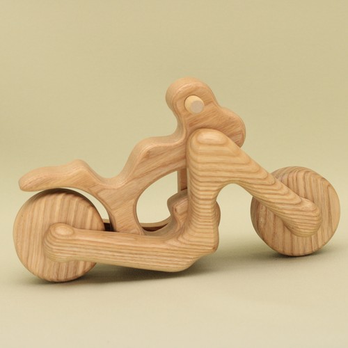 Handmade Organic Natural Wooden Chopper Motorbike Motorcycle Lotes Toys - Photo 13/14