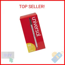 Universal 15613 Economy Ballpoint Stick Oil-Based Pen, Black Ink, Medium, 60/Pac