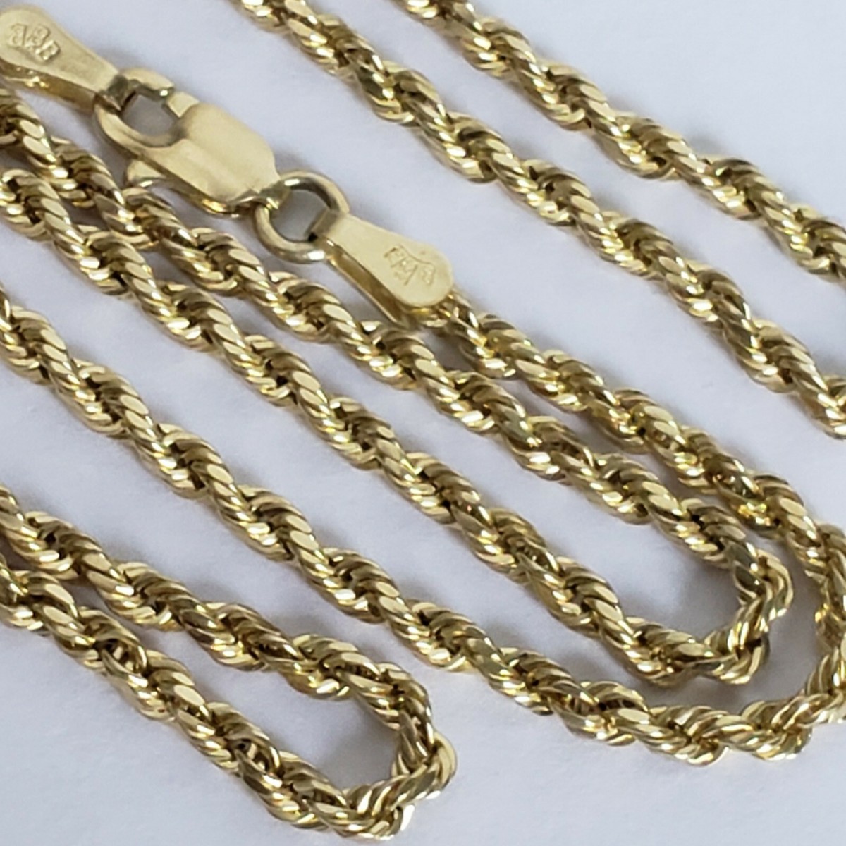 10k yellow gold unisex rope chain 18 inches long 2 mm | eBay