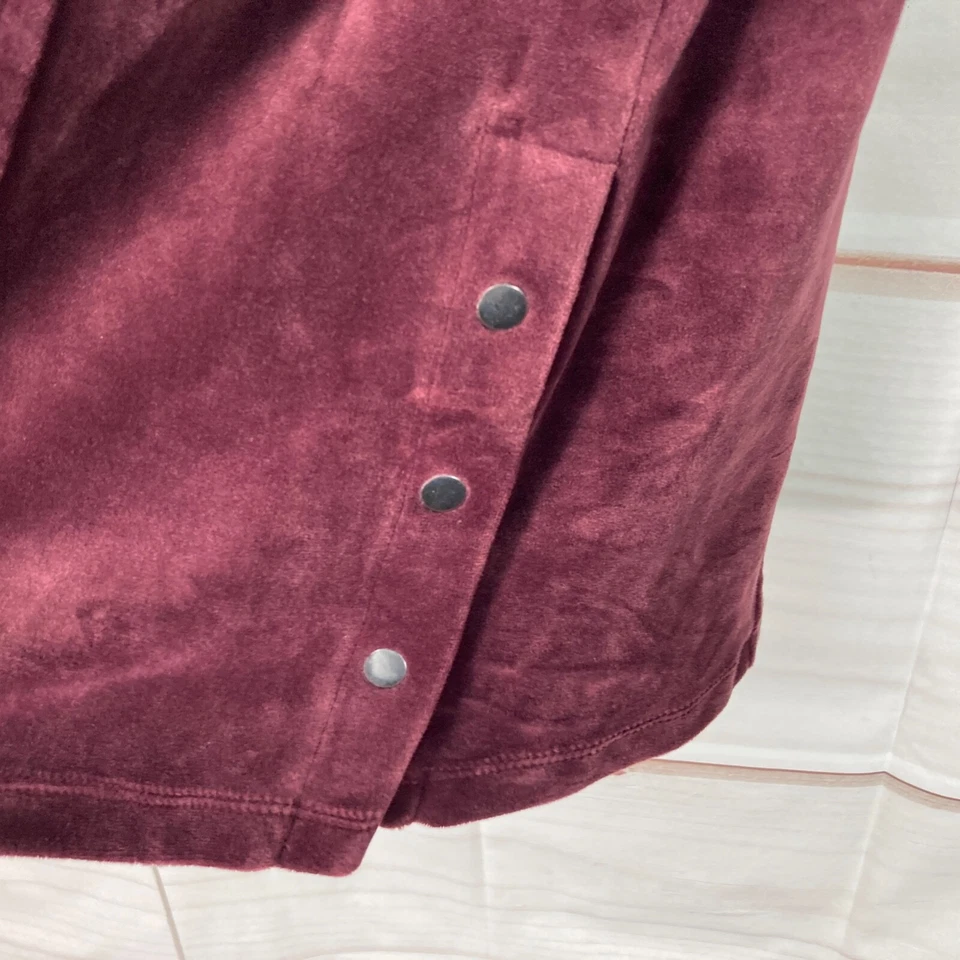 Chicos Zenergy Sudadera con Capucha Mujer S 0 Rojo Terciopelo Cremallera Completa Con Capucha Broches Laterales Sólidos Foto 3 de 4