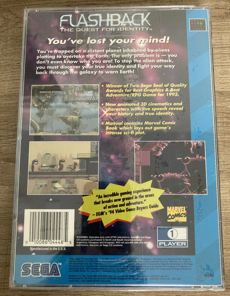 Flashback: The Quest for Identity (Sega CD, 1993) SCD brand-new, sealed, cracks - Image 4 of 4