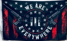 3x5 2ND AMENDMENT 1776 WE ARE EVERYWHERE BLACK FLAG BANNER 100D W/ GROMMETS