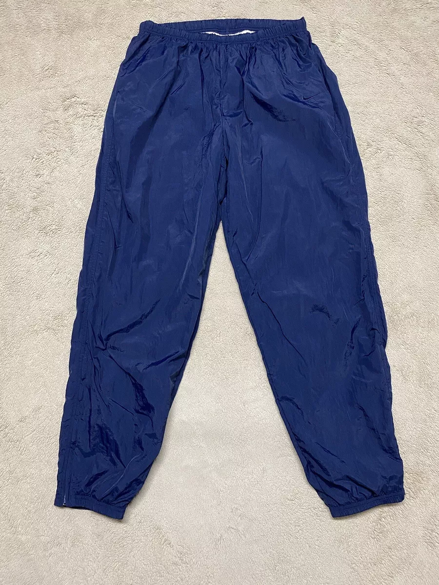 VINTAGE Nike Windbreaker Track Pants Mens XL Blue Y2K Rare Cloth Lined Adult