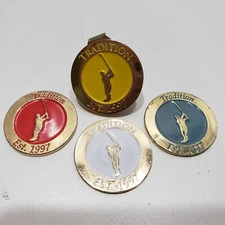 Ball Marker Magnetic Hat Clip Set Tradition Golf Exclusive 4 Metal Markers 