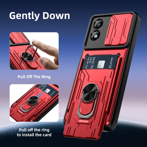 Funda tipo billetera a prueba de golpes con soporte + vidrio templado para Motorola Moto G Play 2024 - Imagen 58 de 83