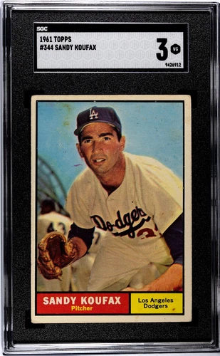1961 Topps - Sandy Koufax #344 SGC graded 3