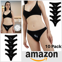 Womens Ladies Cotton Thongs Size M Low Waist 10 Pack Pairs Tanga Breathable