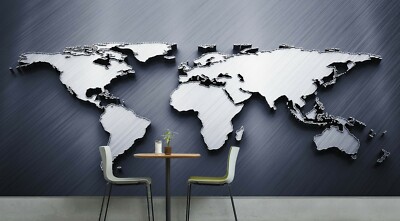 3D Office Style 228NAO World Map Wallpaper Mural Removable Self-adhesive Amy