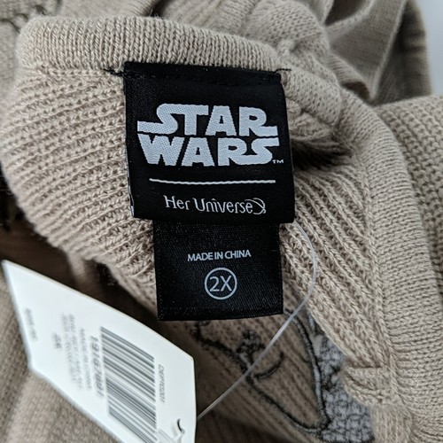 New Her Universe Star Wars Rey 2X I Am All Jedi Brown Faux Wrap Knit Sweater - Picture 7 of 11