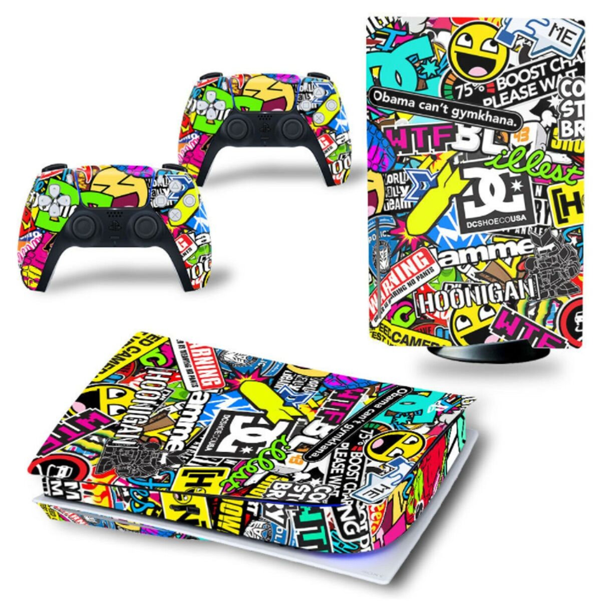 Playstation 5 PS5 Console Skin Vinyl Cover Decal Sticker + 2 Controller Full