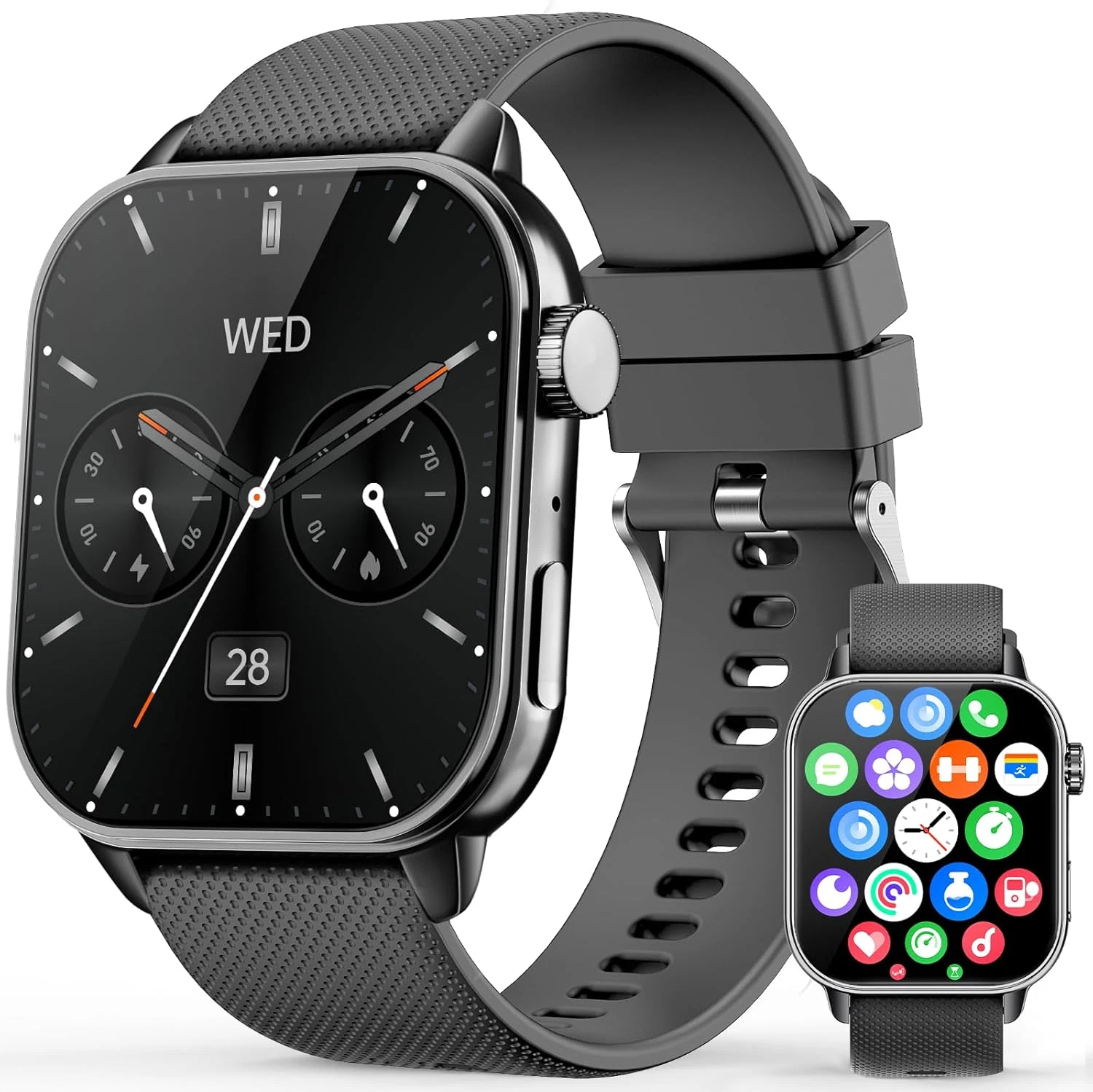 Smart Watch for Men Women, 1.85'' AMOLED HD Fitness Watch with 120+ Sports Modes