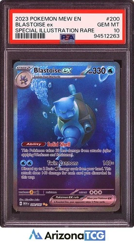 Pokemon 2023 Blastoise ex 200/165 Special Illustration Rare 151 GEM MINT PSA 10