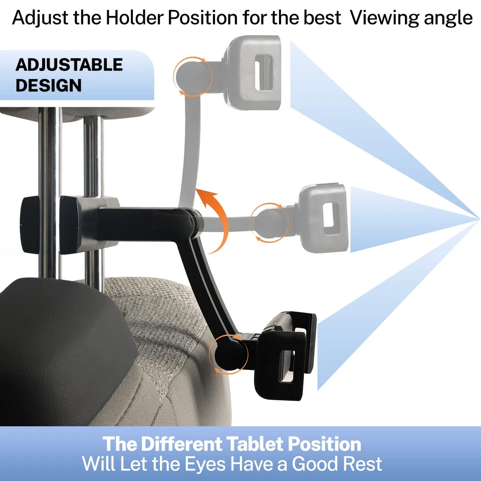 Auto Kopfstütze Tablet Halterung Rücksitz KFZ Halter Handyhalterung für 3-9,7" - Bild 4 von 4