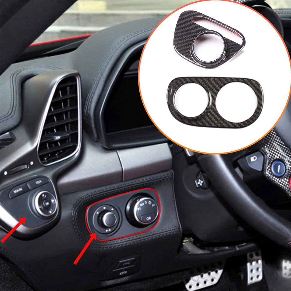 Real Carbon Fiber For Ferrari 458 2011-2016 VDA Button & Headlight Switch Trim