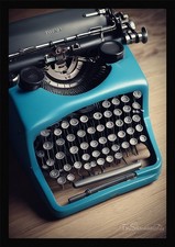 Dramatic Vintage Typewriter Framed Wall Art Poster Canvas Print Picture thumbnail