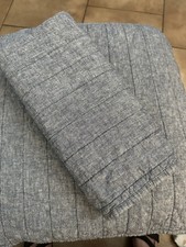 Threshold Quilted Demin Wash 2 Standard Pillow Shams Cotton/Linen 26.5 X 20  