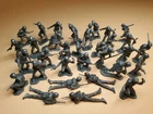 32 Figs – 2 Sets, Vintage Marx U.S. Marines, Flat Dark Bluish/Gray (RARE)