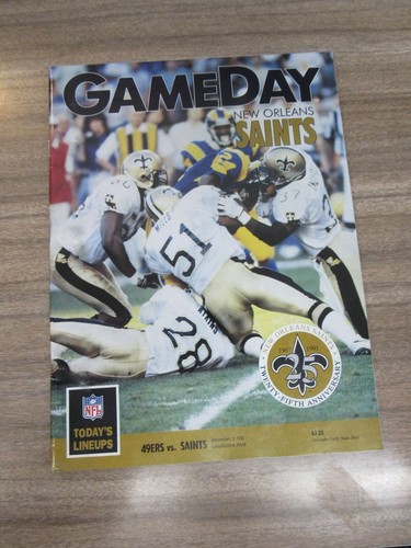 1991 San Francisco 49ers V New Orleans Saints Program 12/1 Jerry Rice 154 Yds TD