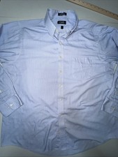 Chaps dress shirt Men's 17.5 34/35 Button Up, Blue Pinstripe classic fit