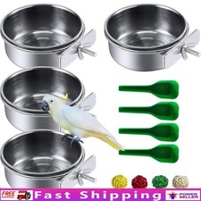 Stainless Steel Bird Feeding Dish Parrot Bowl Easy Clean Cage Accessories New