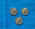 (3) 1964 D Roosevelt Dime 10c - 90% Silver US Dime 10 Cent Blue Lot 5