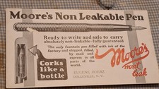 early MOORE'S Fountain Pen Ink Blotter, Eugene Hoerz Dolgeville NY New York 