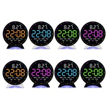 LED Electronic Alarm Clock with Dynamic Ambient Lighting for Bedside Use