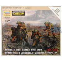 "Zvezda ZV6168 1:72 British 3\" Mortar With Crew 1939-1945"