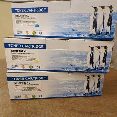 Lot of 3 NEW Toner Cartridge for HP color laserjet & Canon. Magenta,Yellow,Cyan