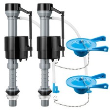 Universal Toilet Fill Valve and 3 Inch Flapper Replacement Kit for Repair