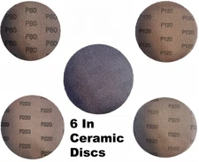 SATC 150 PCS 6-inch Ceramic Sanding Discs - Hook & Loop 120Grit - Anti-Clog Mesh