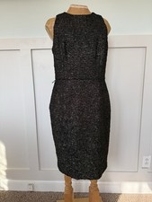 Lauren Ralph Lauren Textured Sheath Dress Size 12 Black Gold Shimmer Holiday