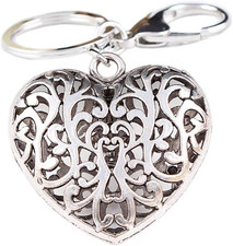 Beautiful Hollow Heart Charm Key Chain Purse Pendant Handbag Decoration Lady Gif