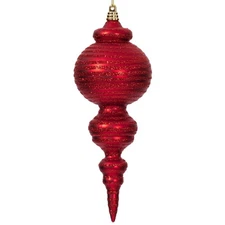 Vickerman 10" Matte Red Finial Ornament, 2 per Bag.