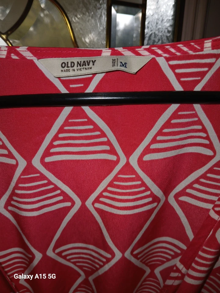 Vestido Mujer Antiguo Azul Marino Rosa y Blanco Talla Mediana Foto 3 de 3