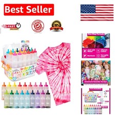 Vibrant One-Step Tie-Dye Kit - Create Fun Projects with Reusable Bin Included