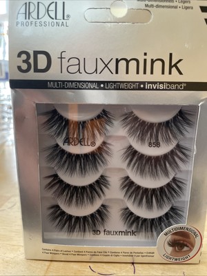 Ardell-Professional-3D Faux Mink-Multidimensional-Eye Lashes #858  4 Pair-NIB!