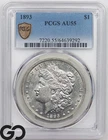 1893 Morgan Silver Dollar Coin PCGS AU 55
